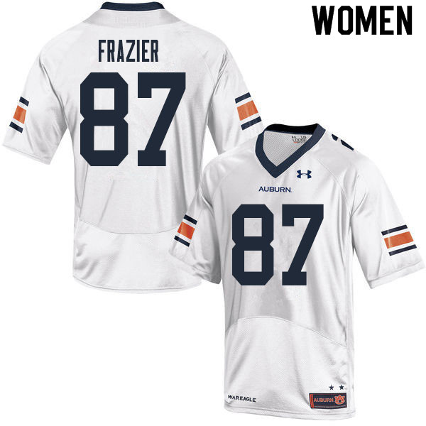 Women #87 Brandon Frazier Auburn Tigers College Football Jerseys Sale-White